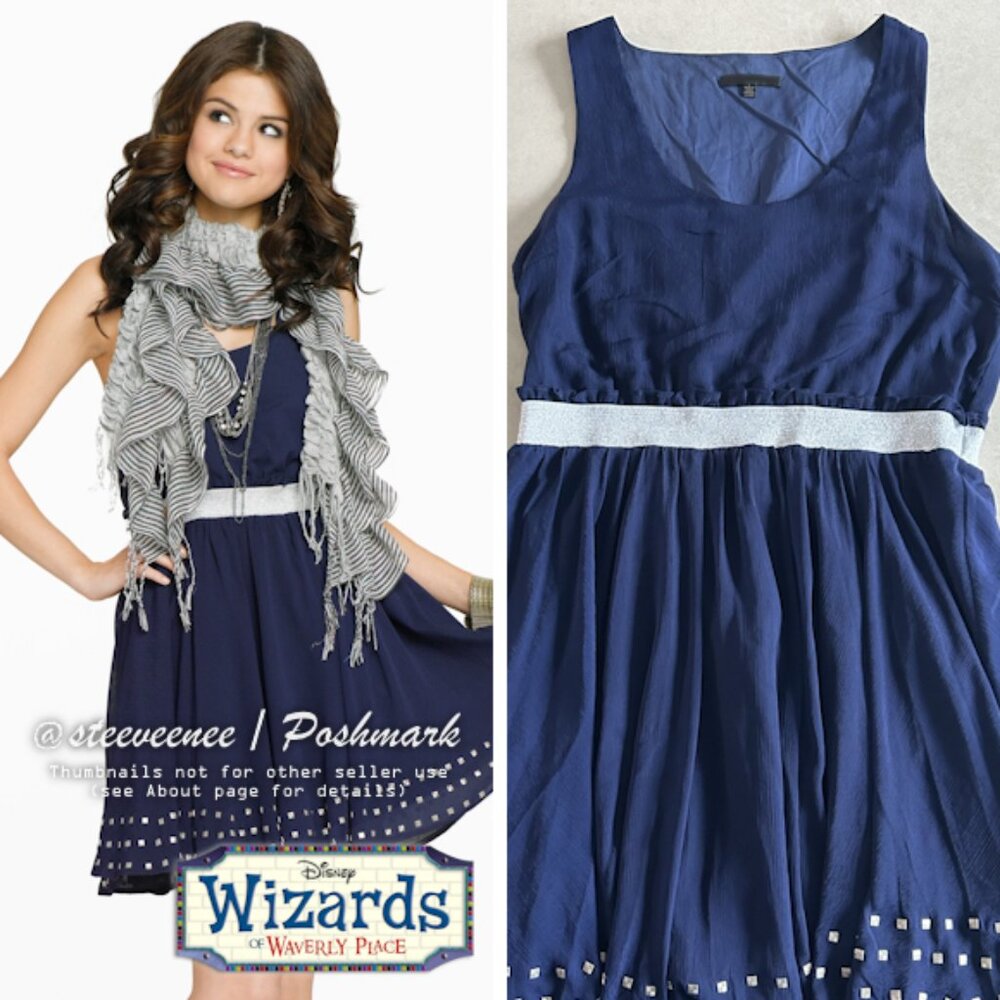 Navy Blue Studded Dress ASO Alex Russo
